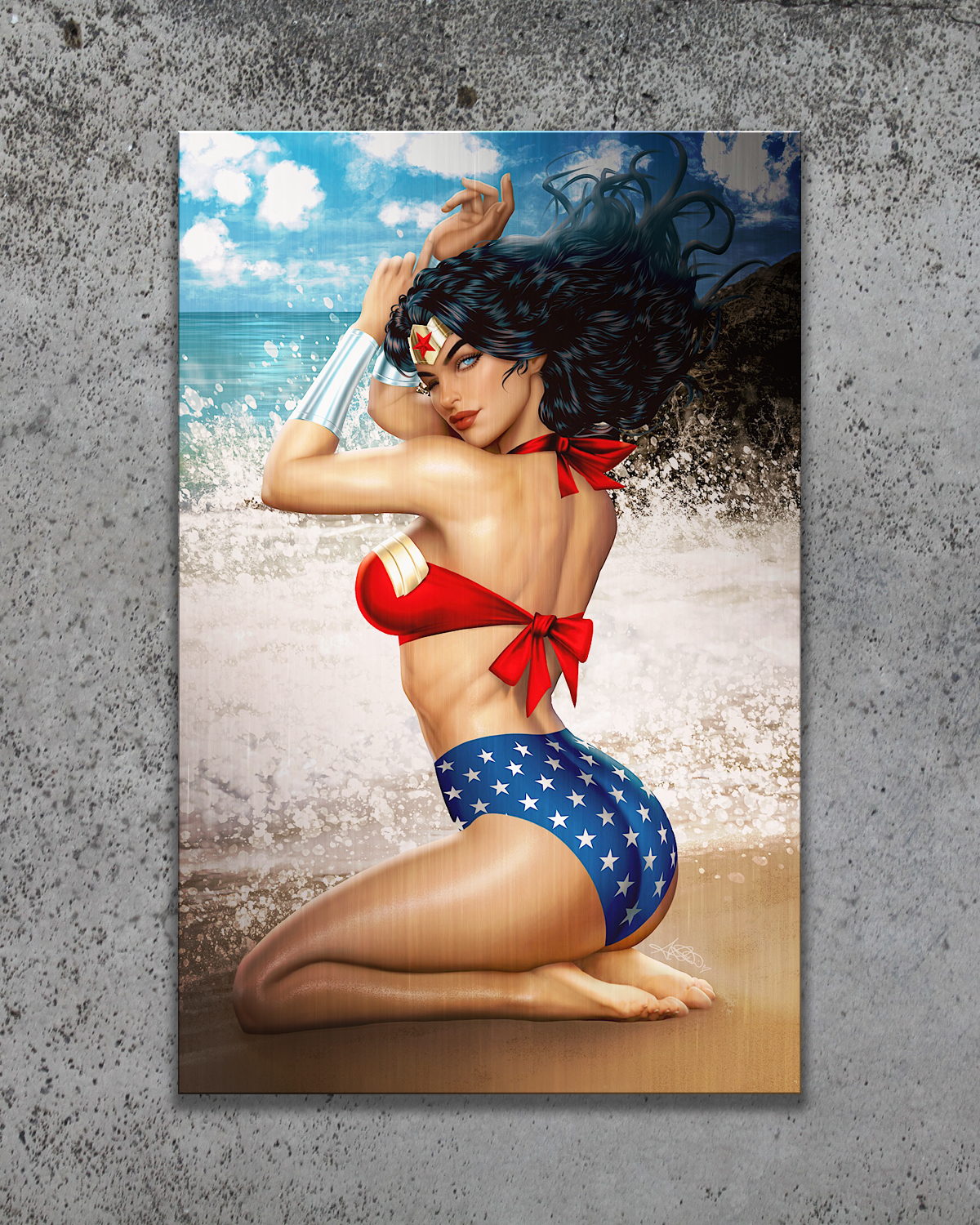 G'Nort's Illustrated Swimsuit Edition "Wonder Woman"  Metal Print