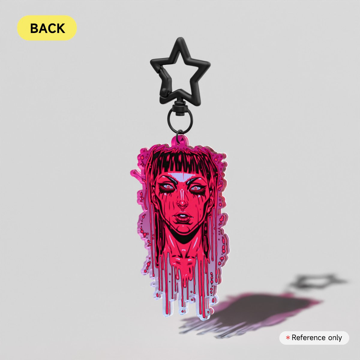 Acid Pink Clear Acrylic Keychain
