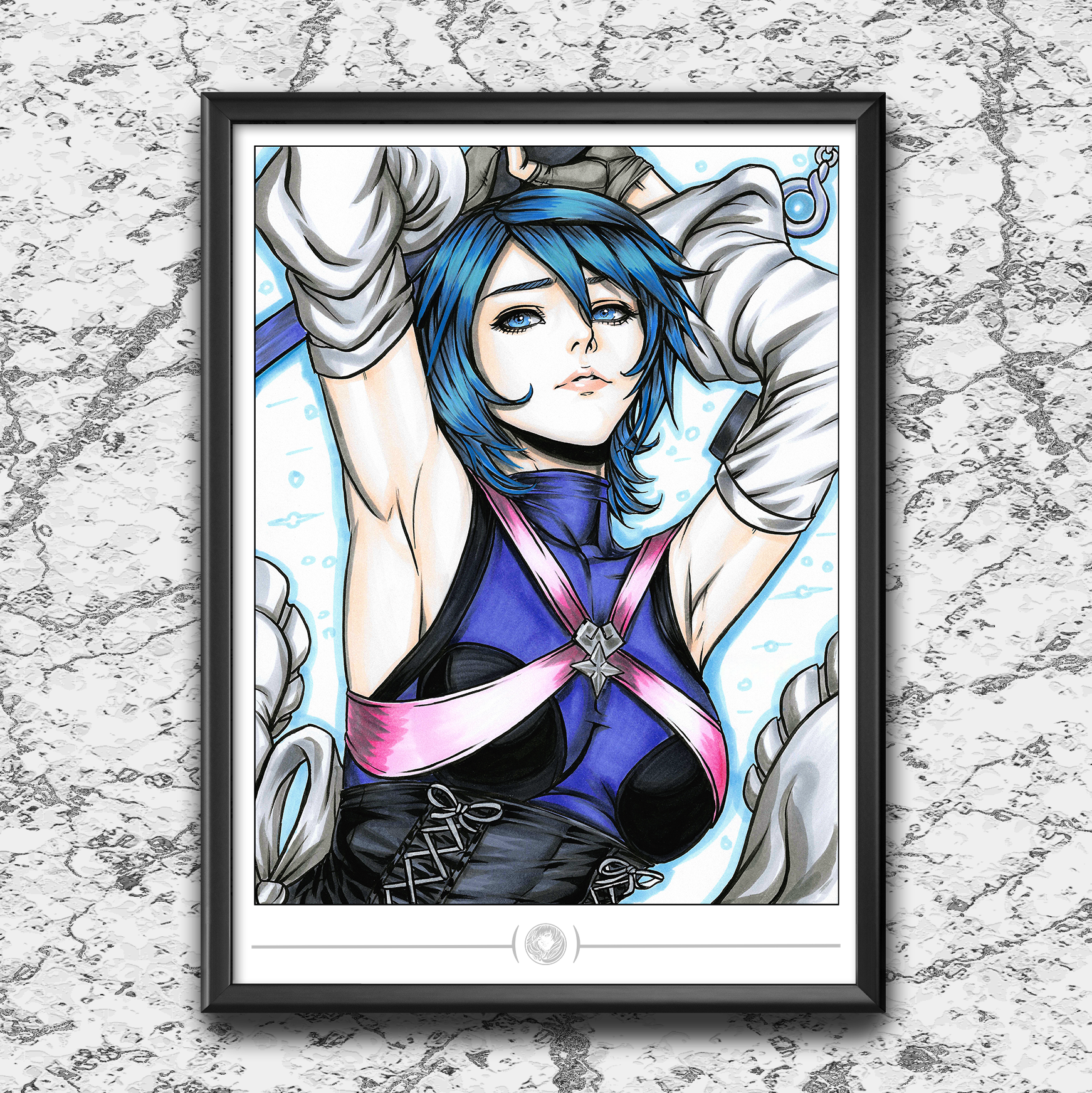 "PREMIUM COLLECTION" Kingdom Hearts AQUA A ART PRINT