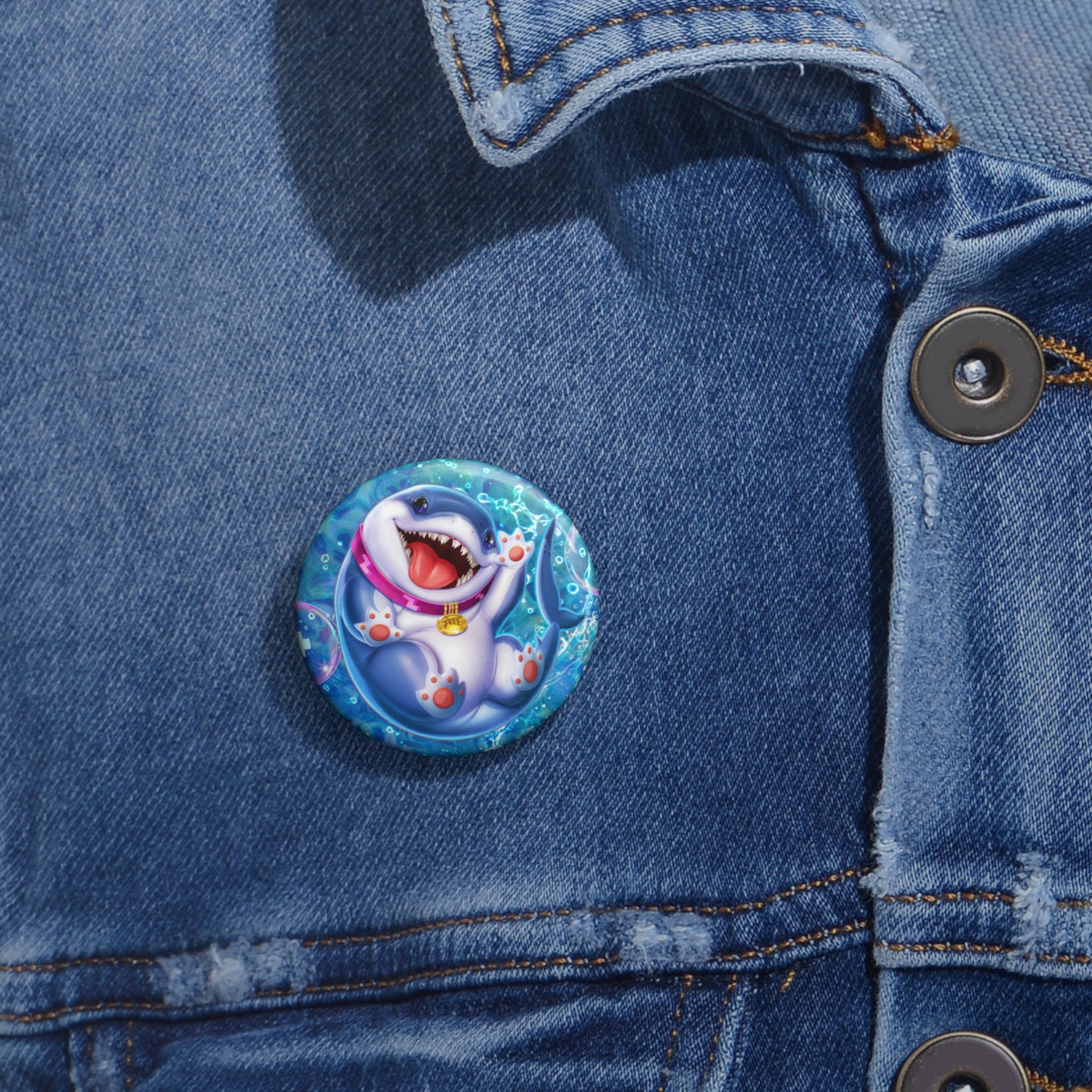 Marvel Rivals: Jeff the Landshark: Chompin' Champion Pin Button