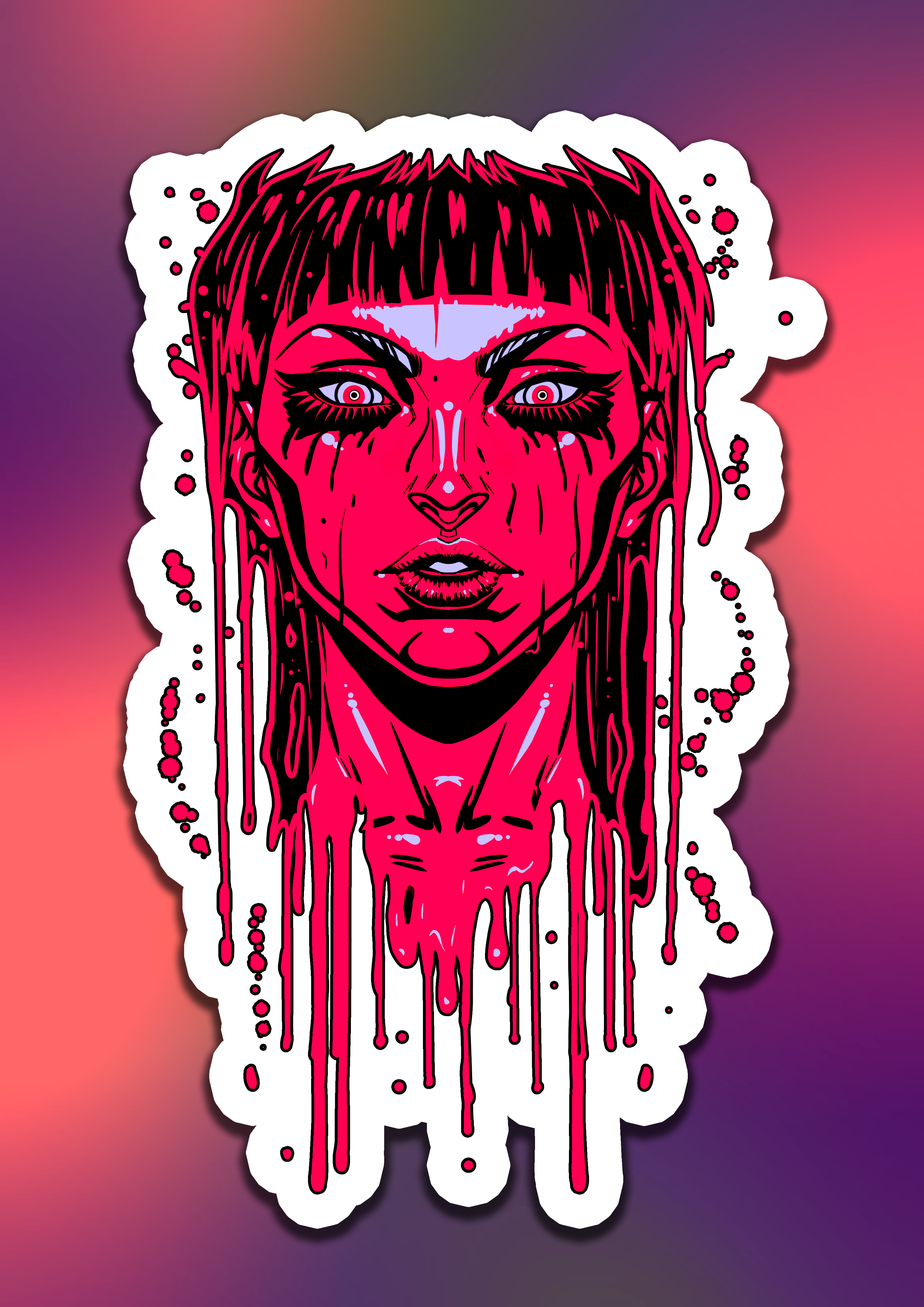 "Acid Pour" Kiss-Cut Sticker 4"