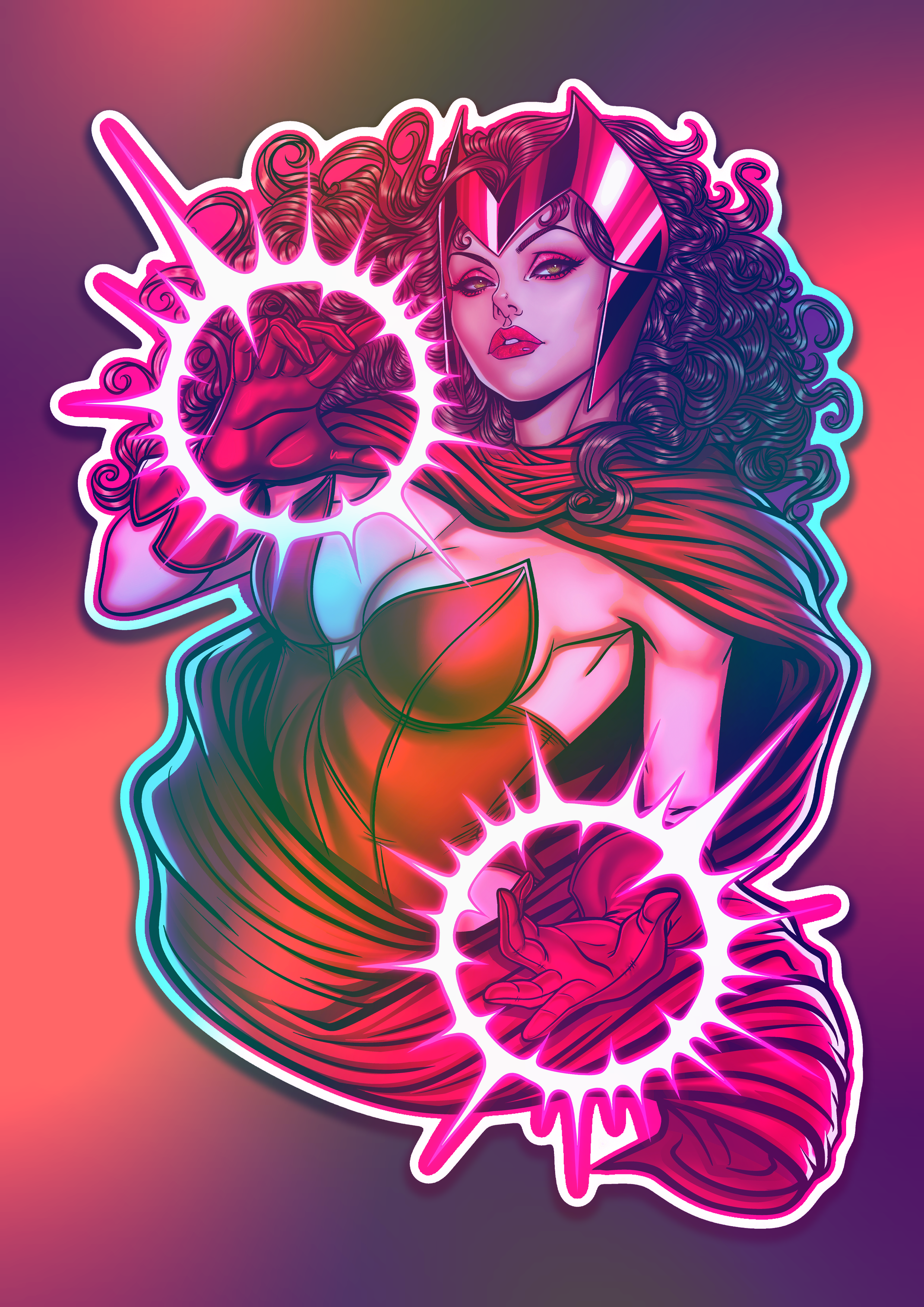Scarlet Witch Classic Holographic Die-Cut Sticker 6"