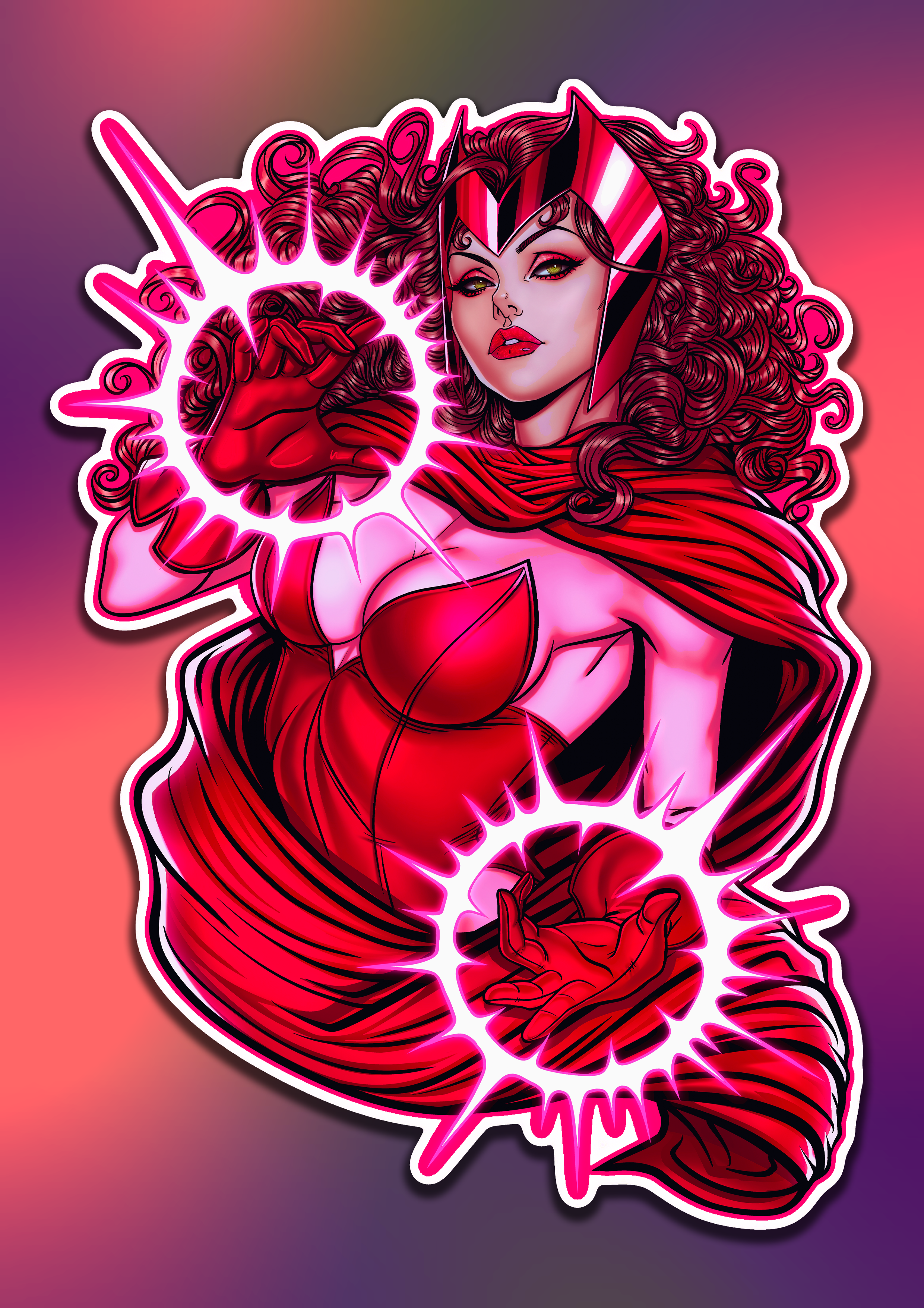 Scarlet Witch Classic Kiss-Cut Stickers 6"