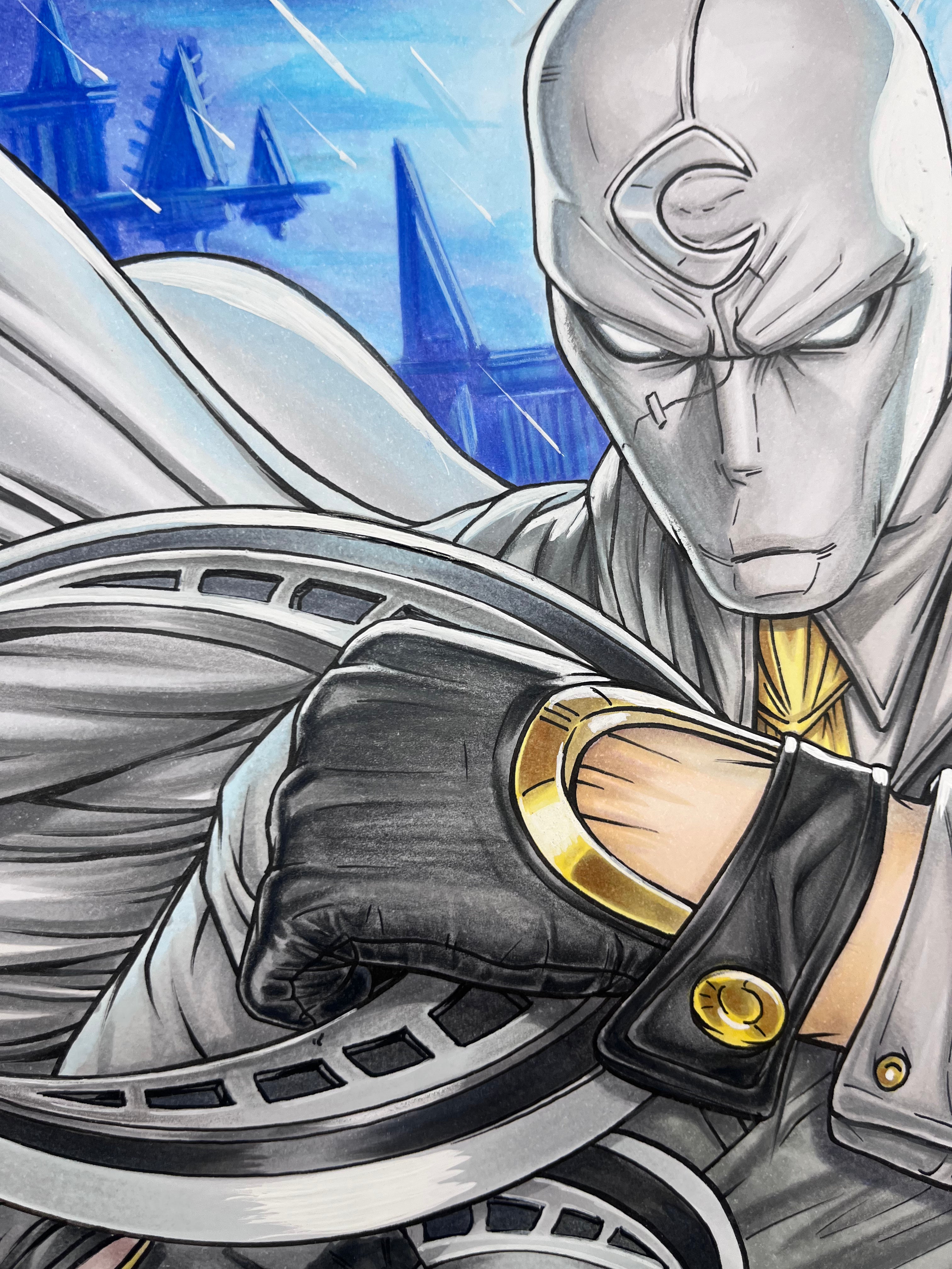 ADA Moon Knight "Mr. Knight" Marvel Rivals A4 Size Art Original