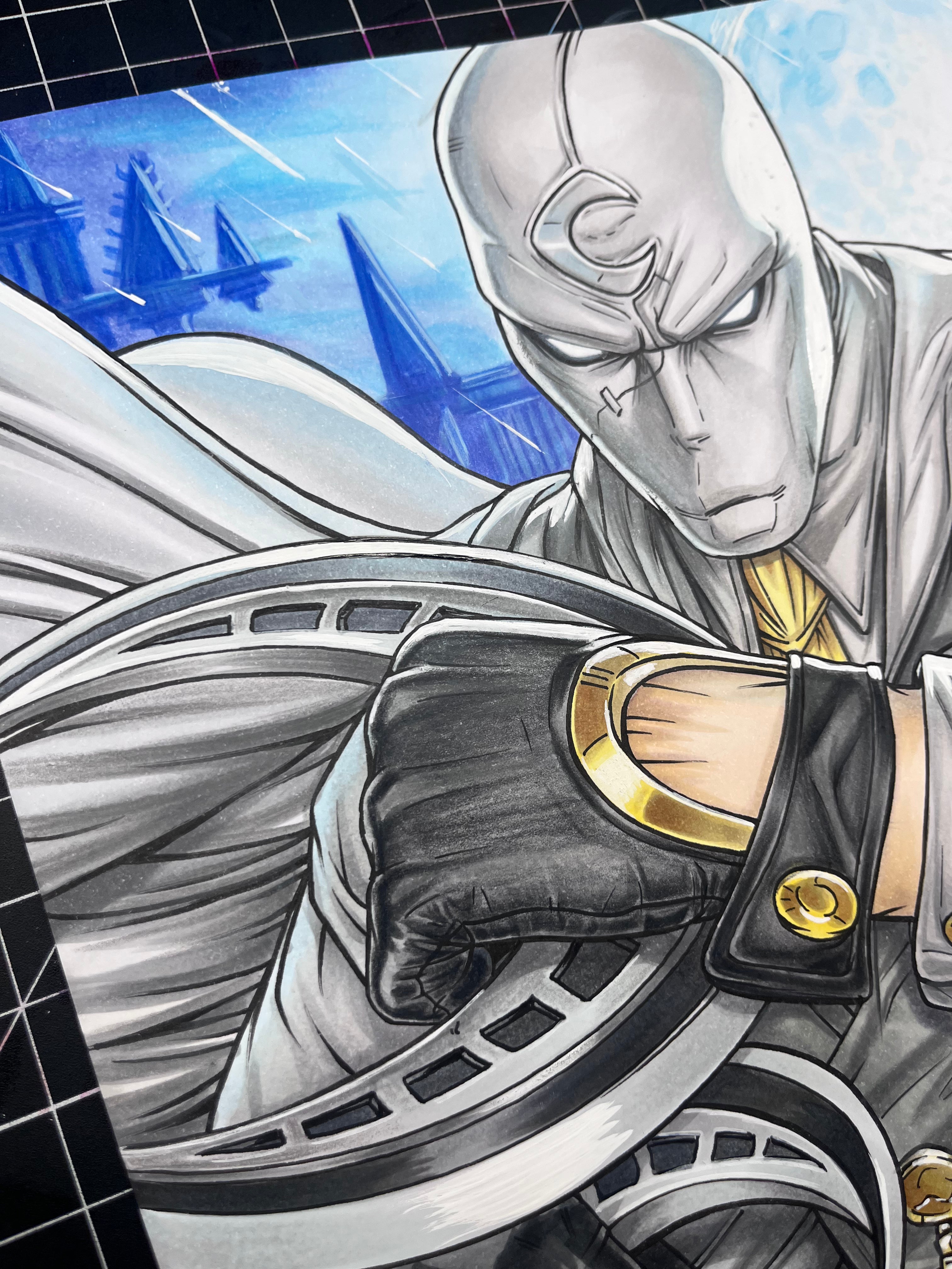 ADA Moon Knight "Mr. Knight" Marvel Rivals A4 Size Art Original