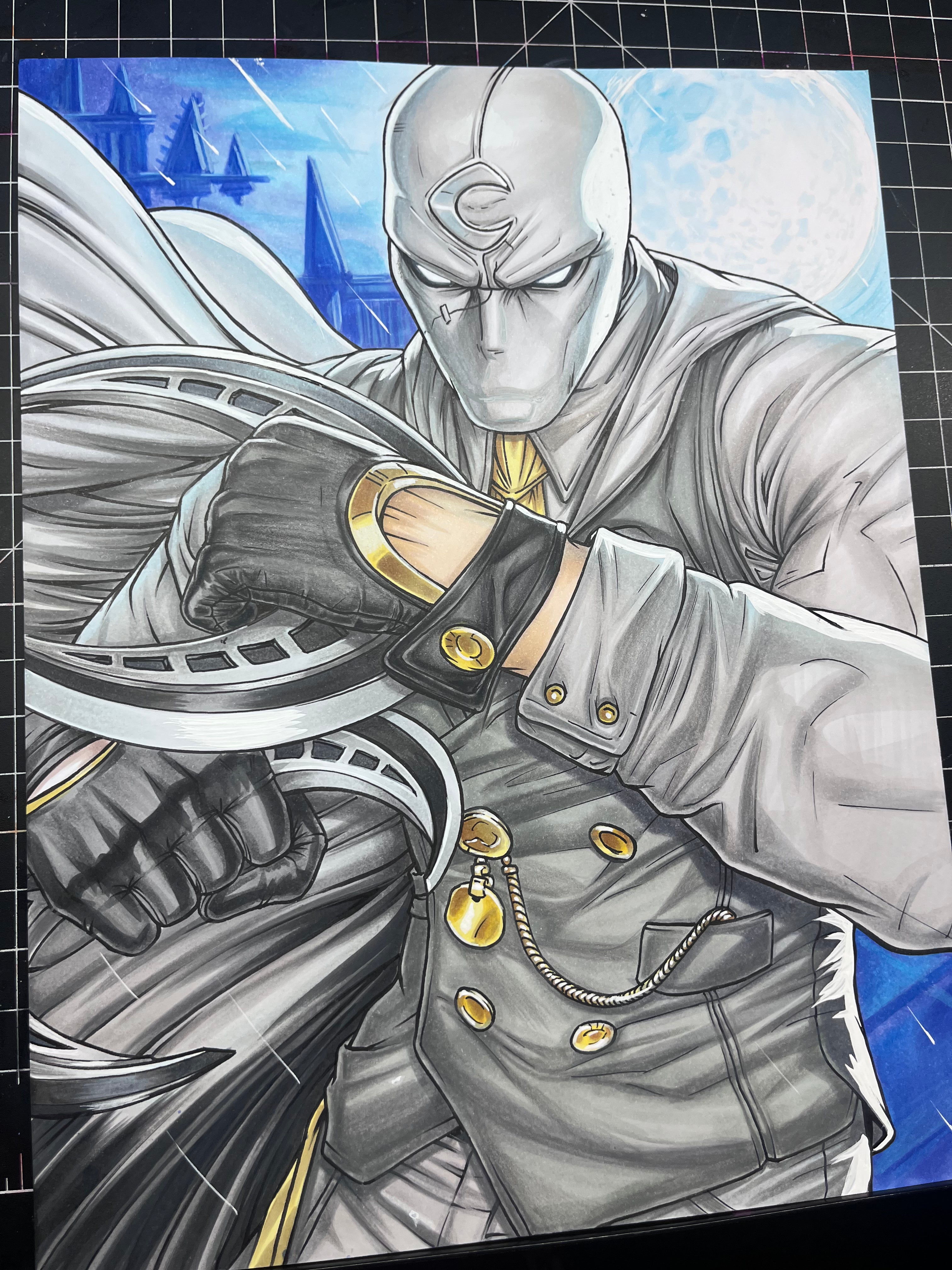 ADA Moon Knight "Mr. Knight" Marvel Rivals A4 Size Art Original