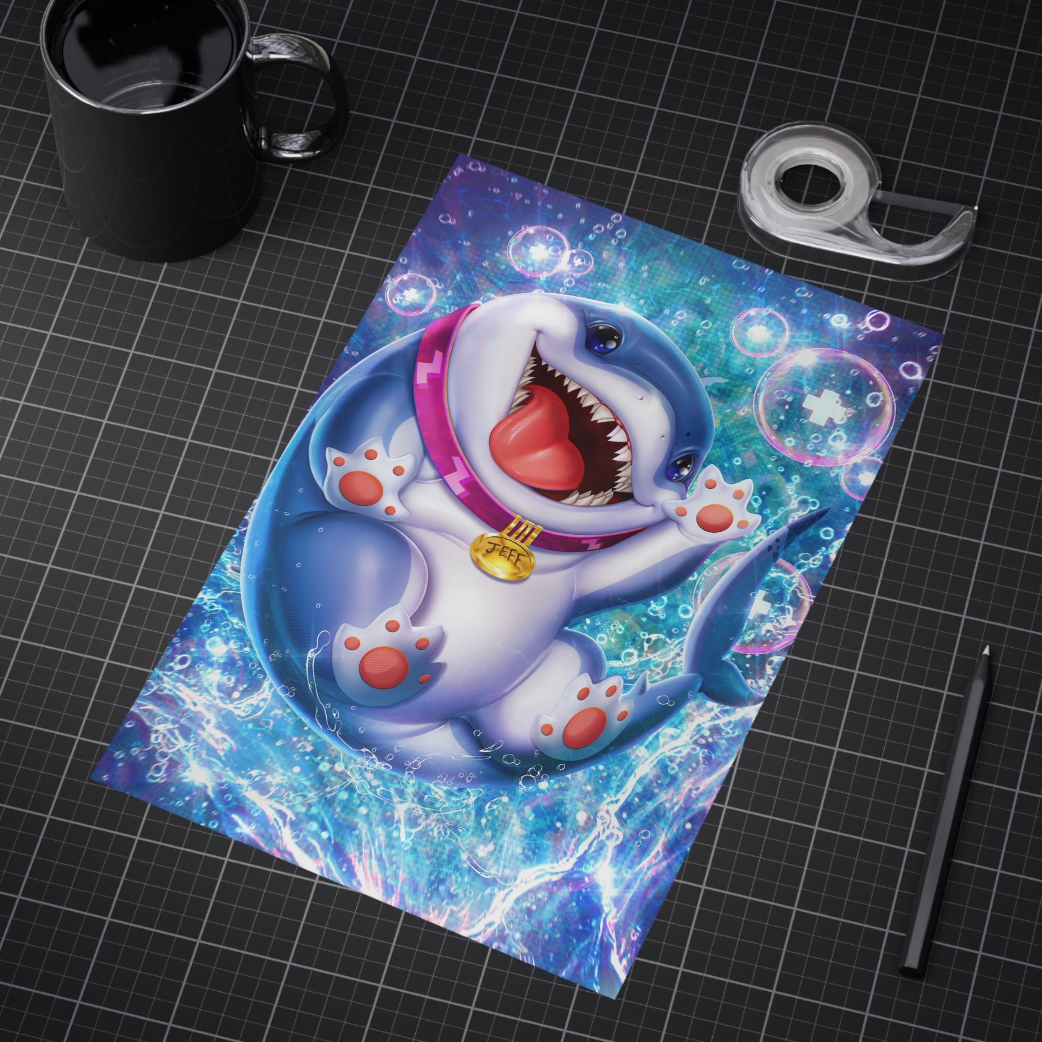 Marvel Rivals: Jeff the Landshark: Chompin' Champion Mini Art Print