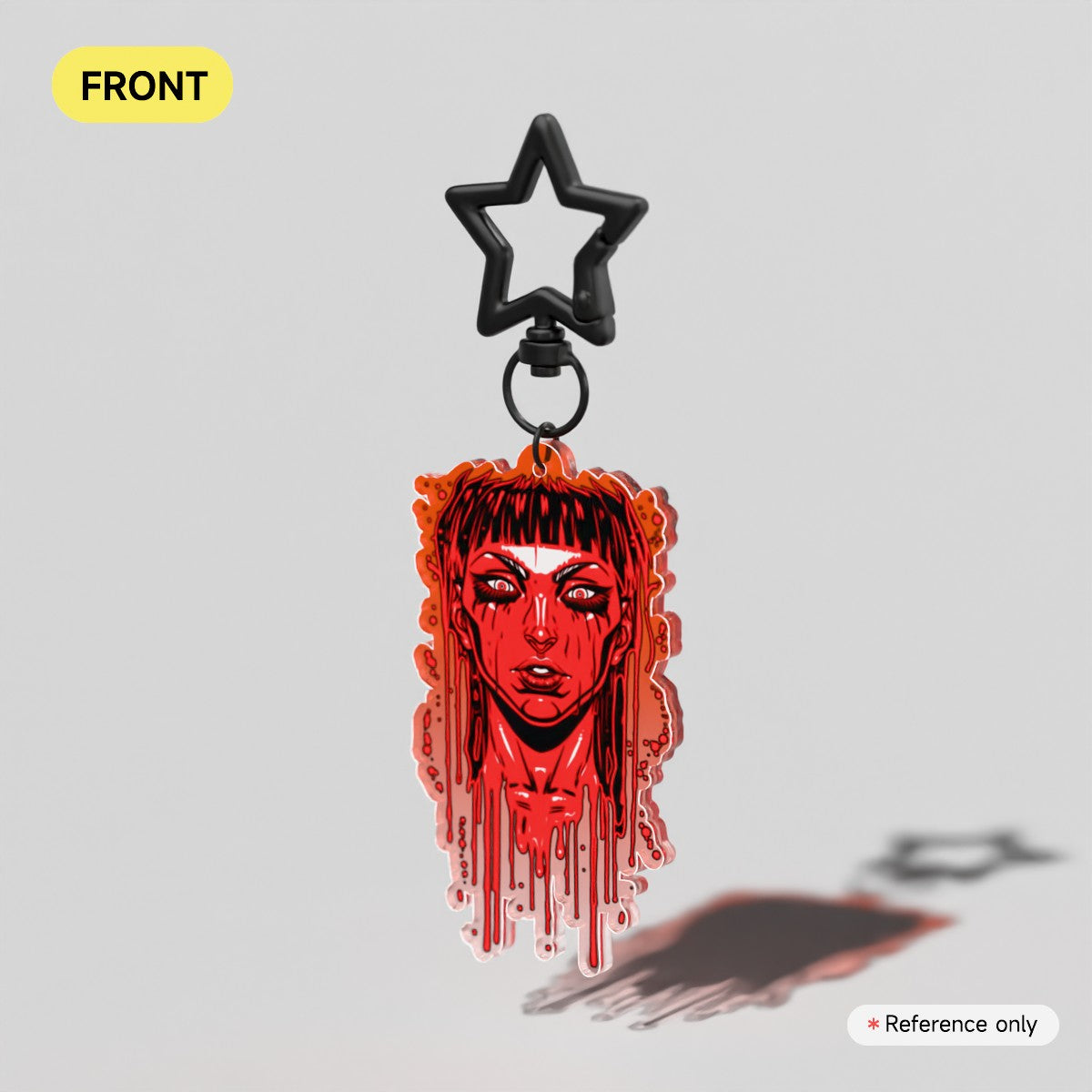 Acid Pour Habanero Acrylic Keychain