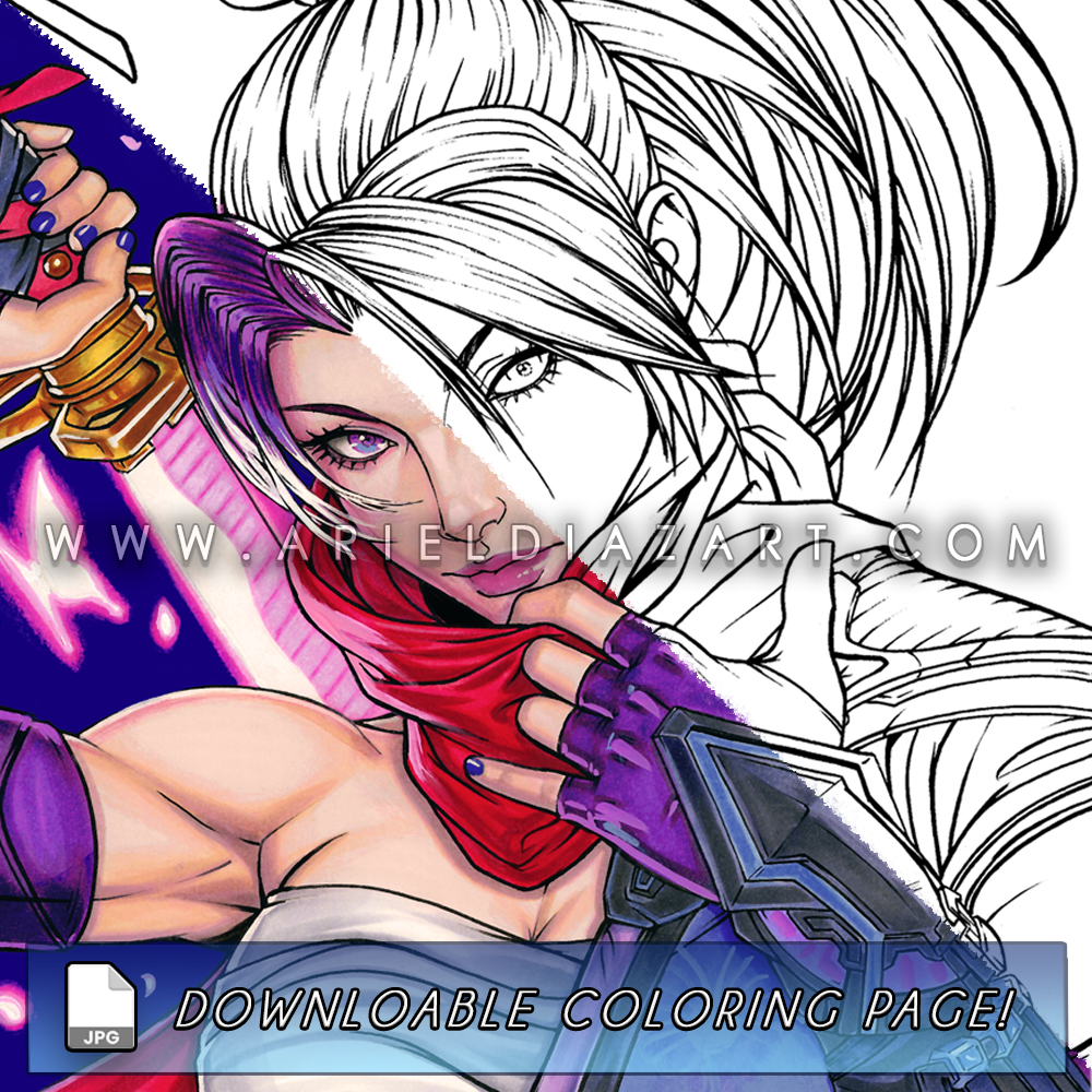 Download - Marvel Rivals Psylocke Line Art Coloring Page