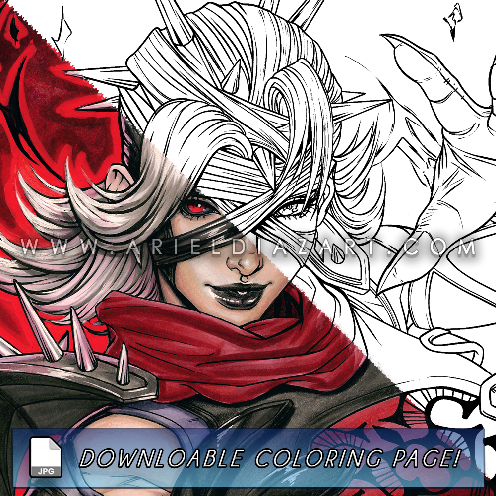 Download - Marvel Rivals Invisible Woman "Malice" Line Art Coloring Page