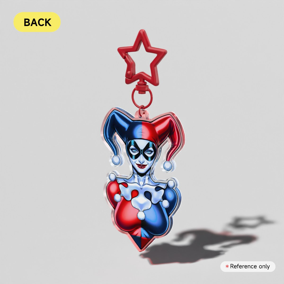 Harley Quinn Jester Clear Acrylic Keychain