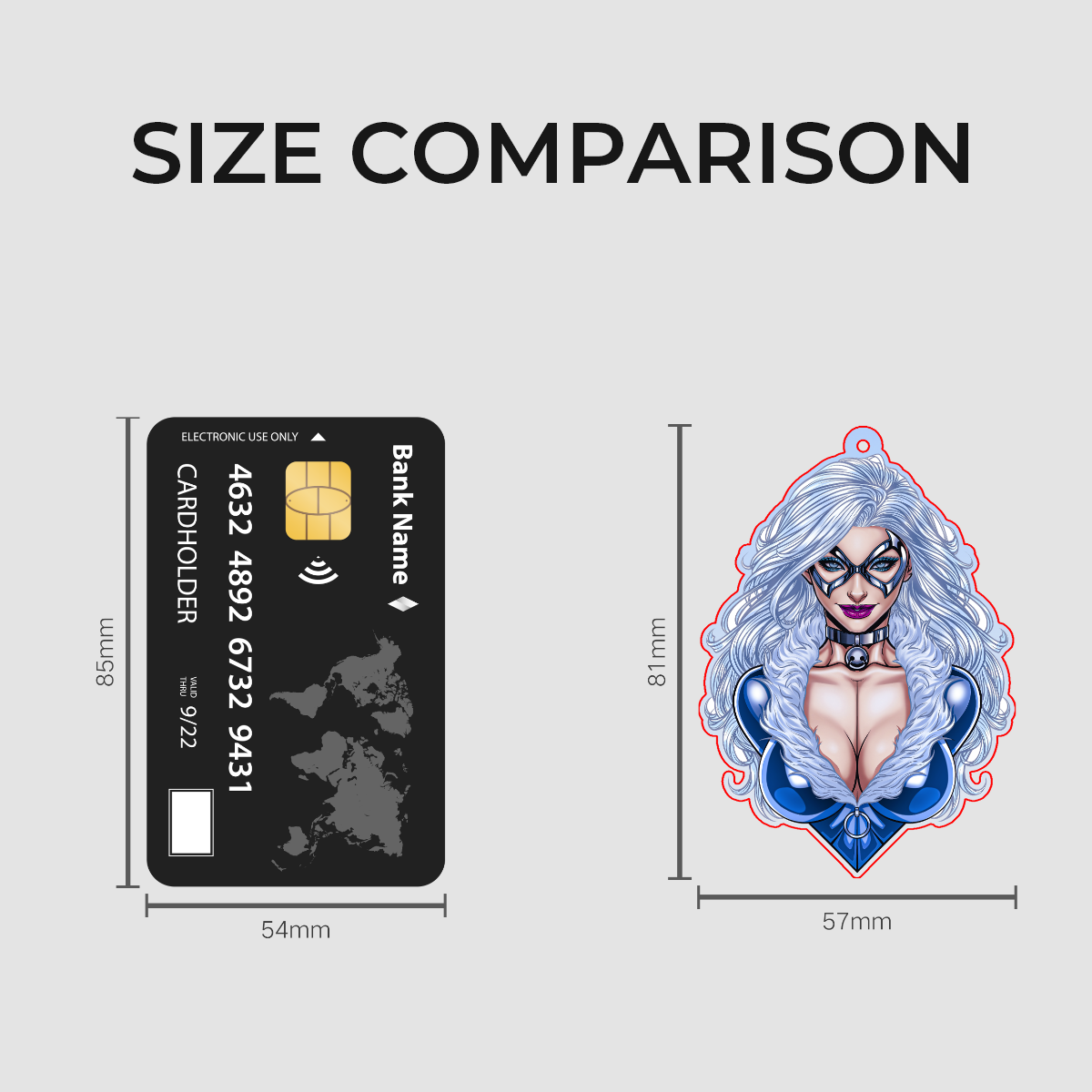 Black Cat Bust Clear Acrylic Keychain