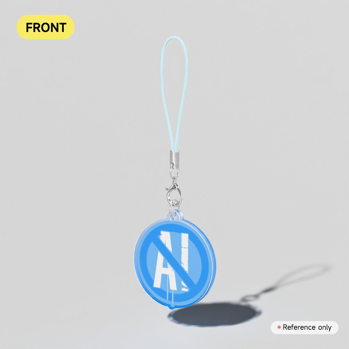 Anti-AI Baby Blue Acrylic Phone Charm
