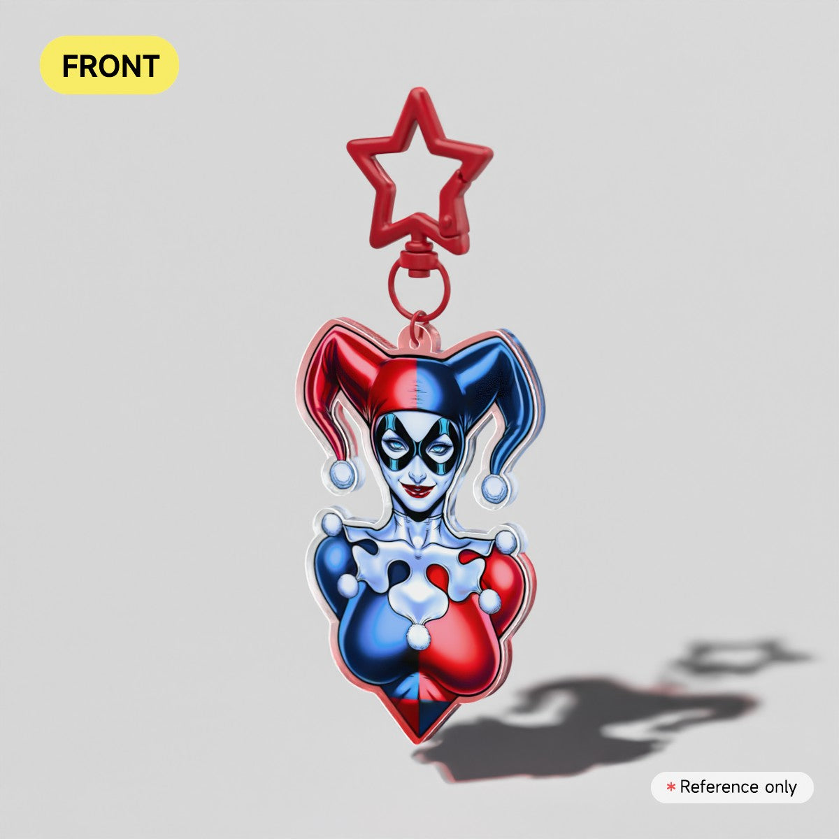 Harley Quinn Jester Clear Acrylic Keychain