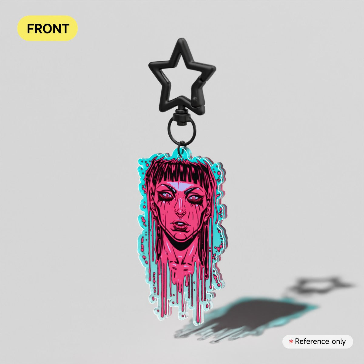 Acid Pour Cotton Candy Acrylic Keychain