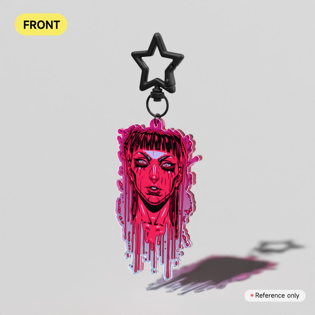 Acid Pink Clear Acrylic Keychain
