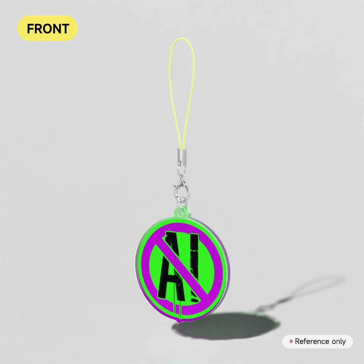 Anti-AI Grape Smash Acrylic Phone Charm