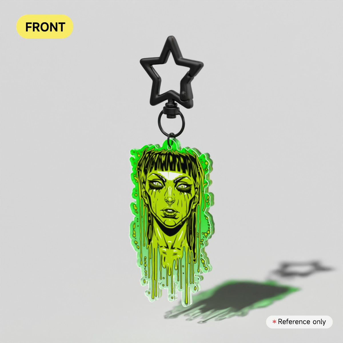 Acid Pour Lime Acrylic Keychain