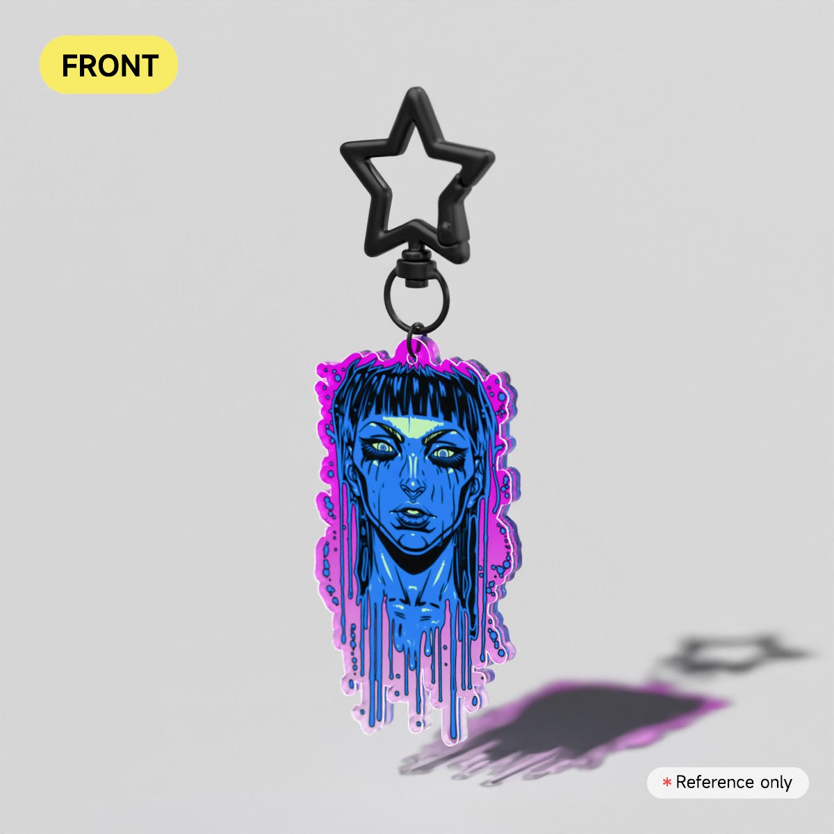 Acid Pour Blueberry Acrylic Keychain