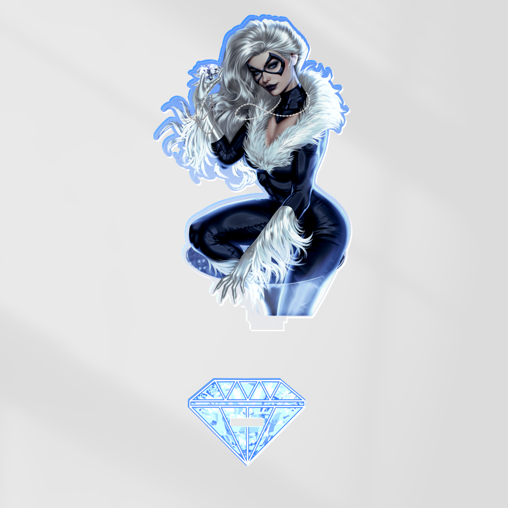 Black Cat Clear Acrylic Standee