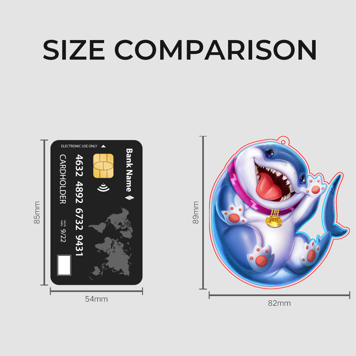 Jeff the Landshark Clear Acrylic Keychains