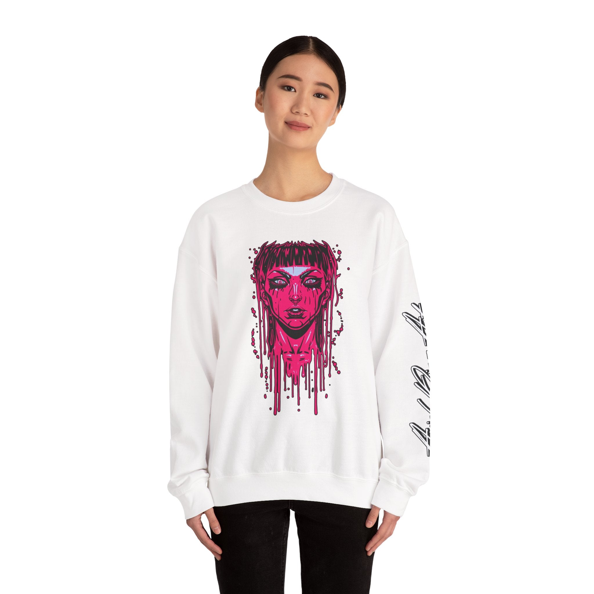 Acid Pour Edgy Graphic Crewneck Sweatshirt