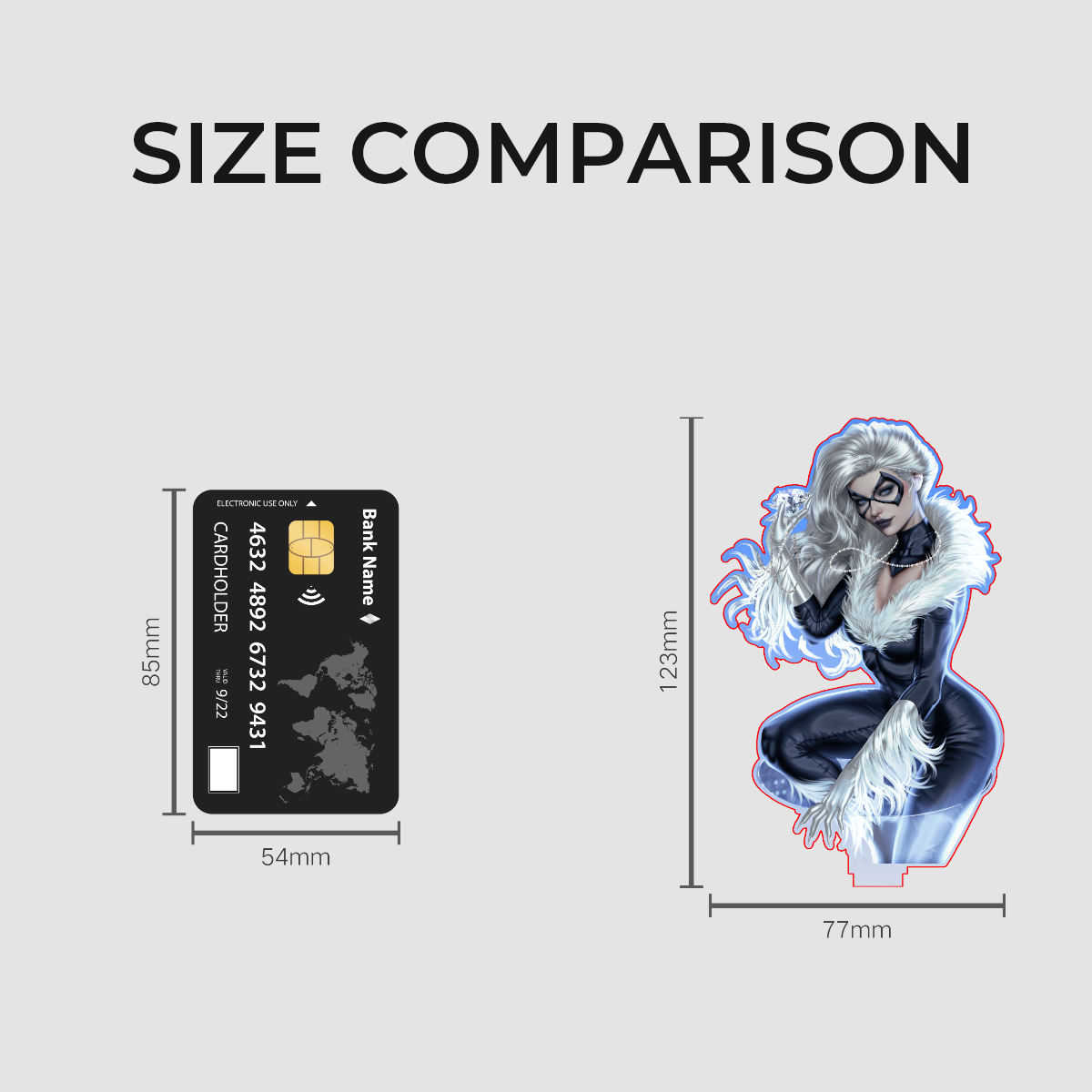 Black Cat Clear Acrylic Standee