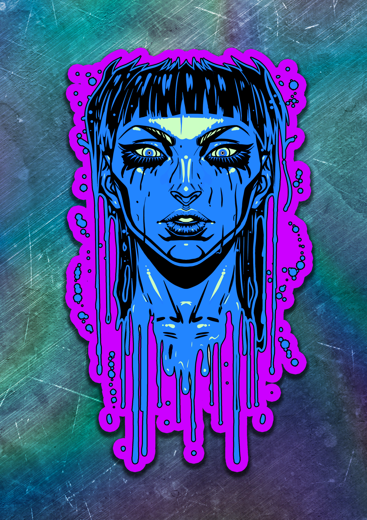Acid Pour Vinyl Sticker