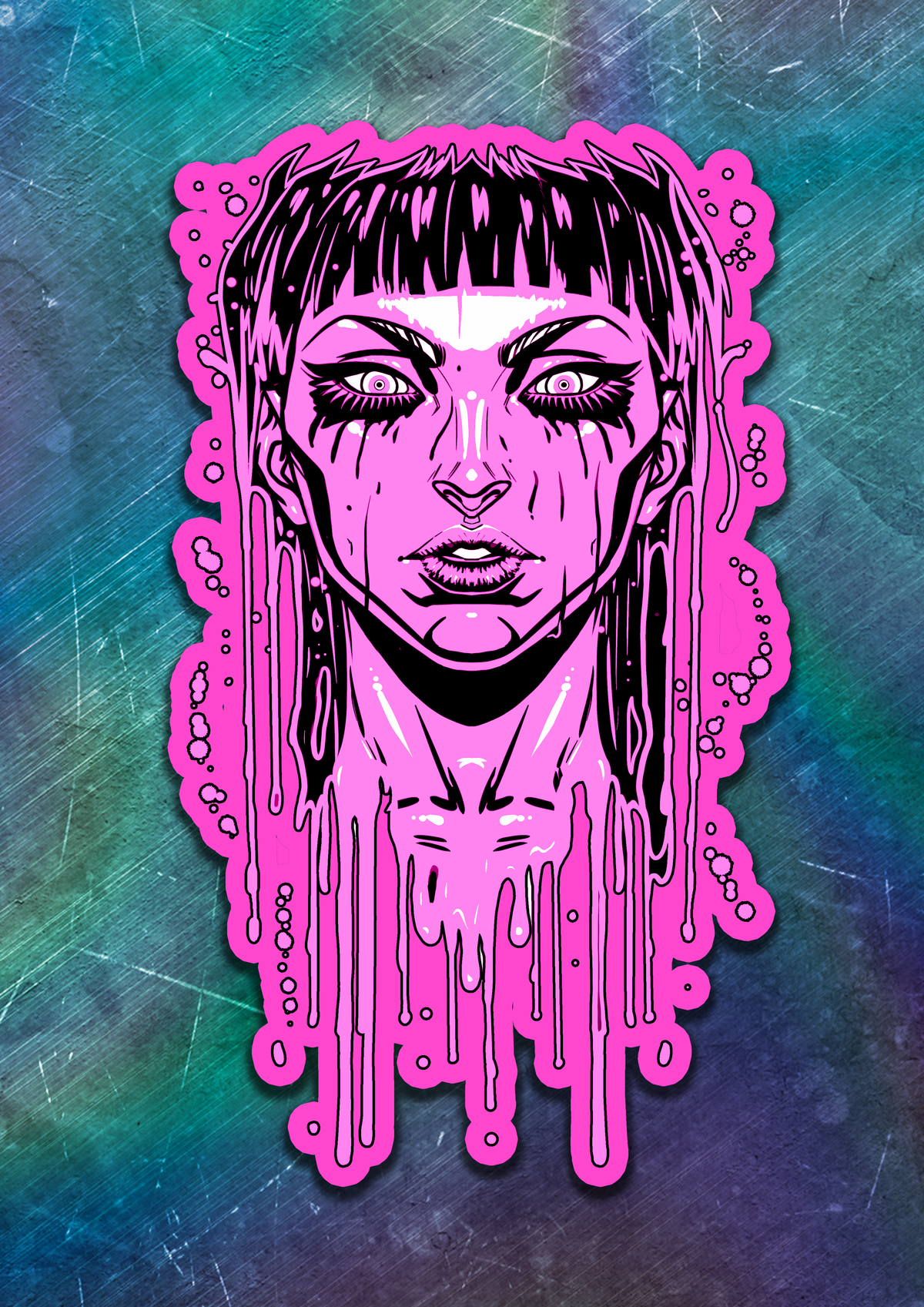 Acid Pour Vinyl Sticker