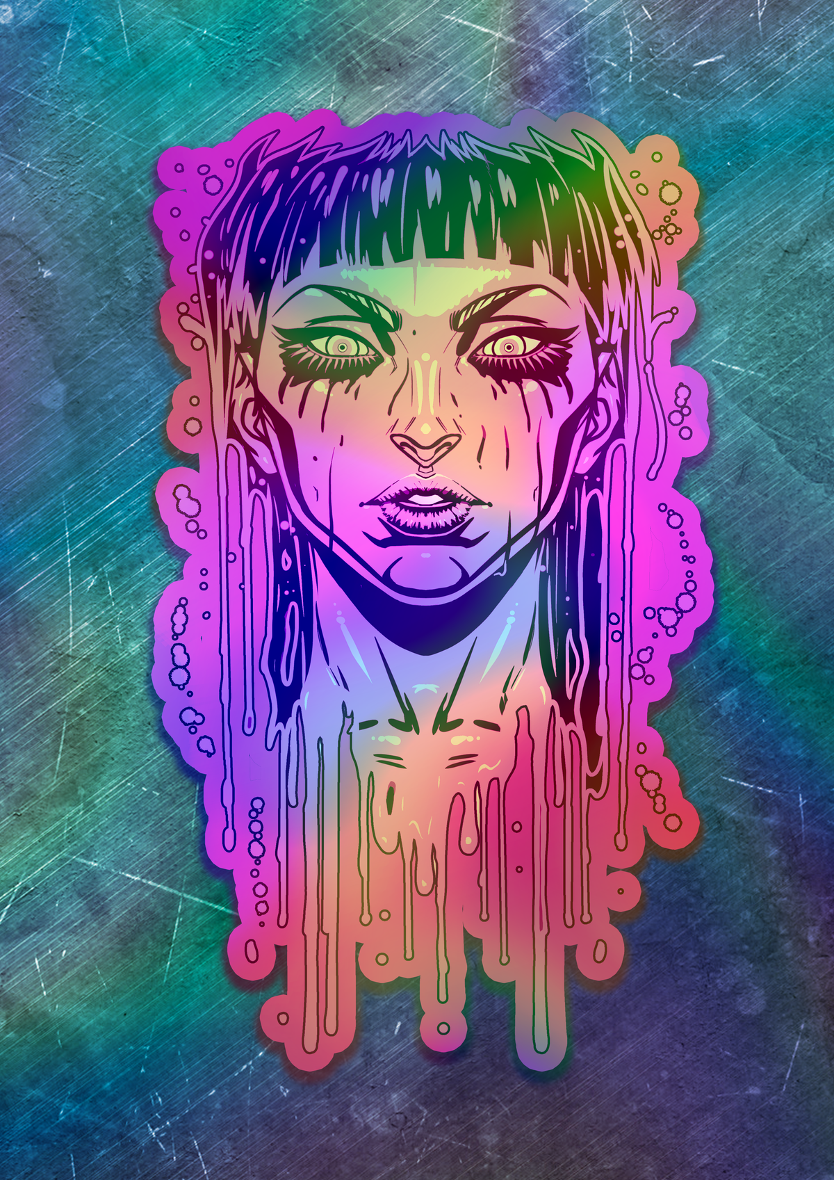 Acid Pour Vinyl Sticker