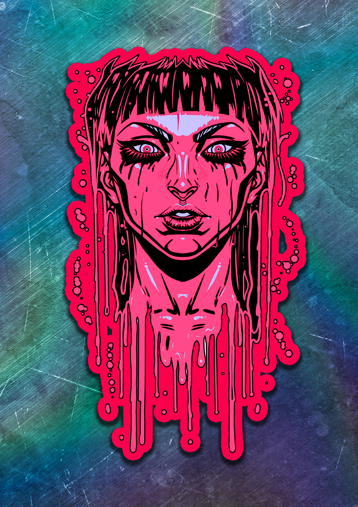 Acid Pour Vinyl Sticker