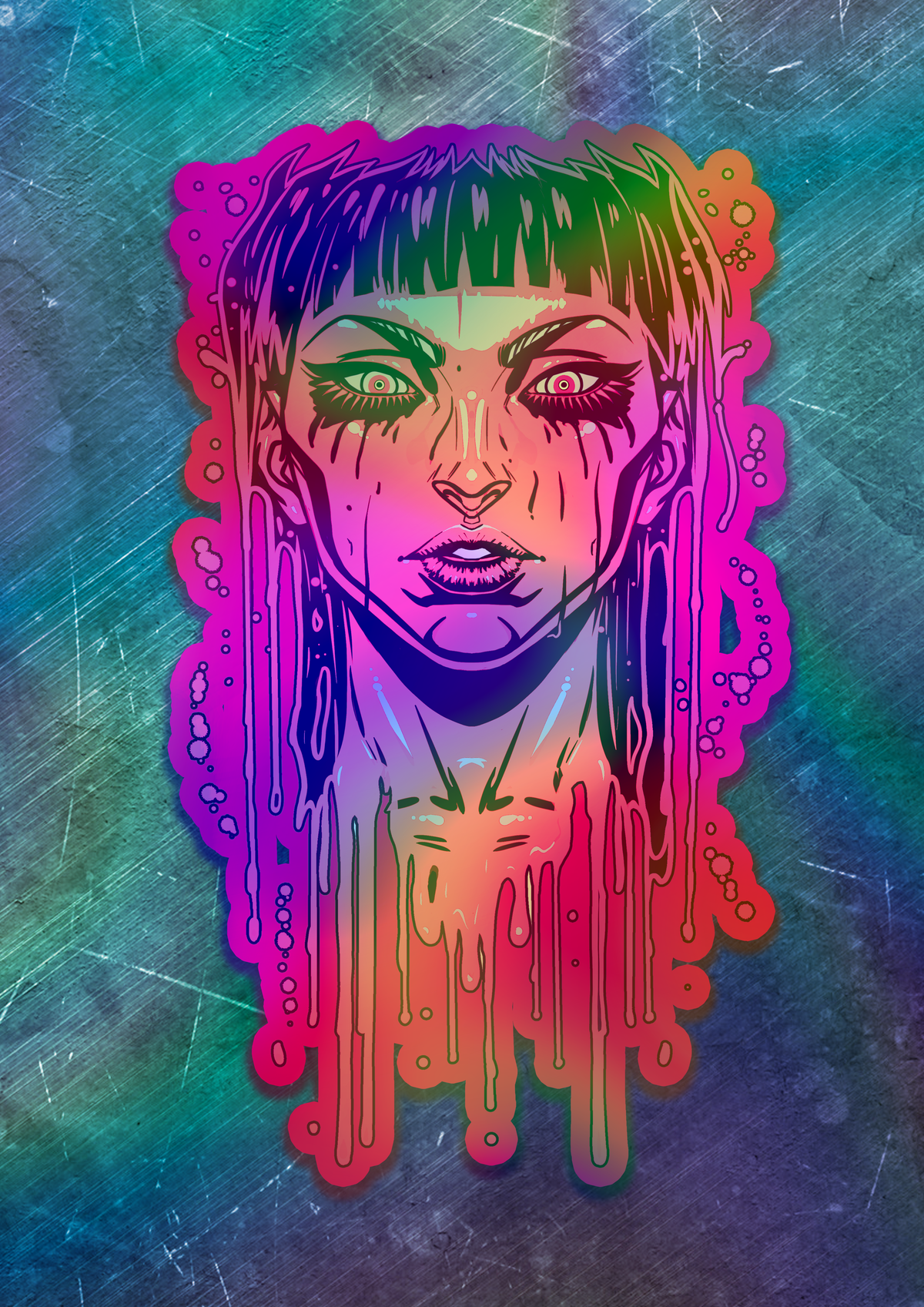 Acid Pour Vinyl Sticker