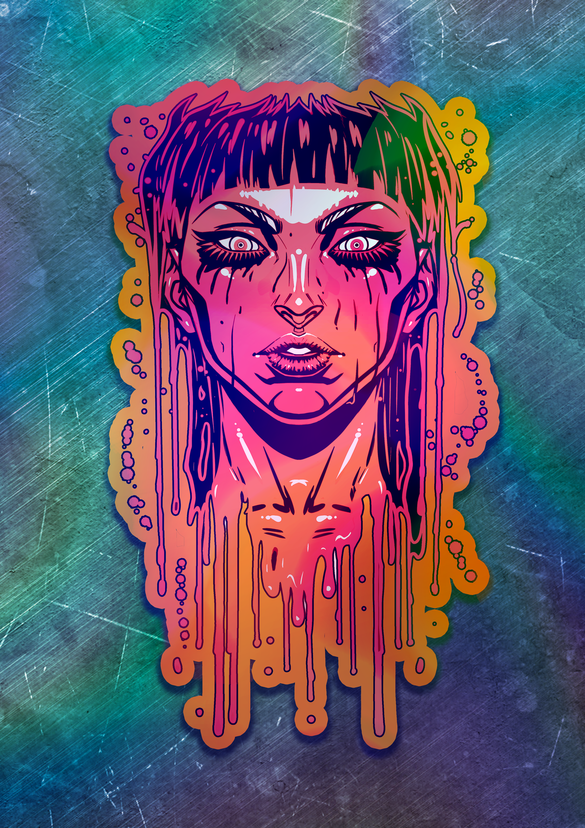 Acid Pour Vinyl Sticker