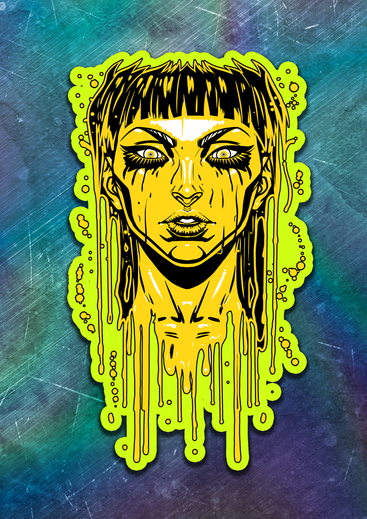 Acid Pour Vinyl Sticker