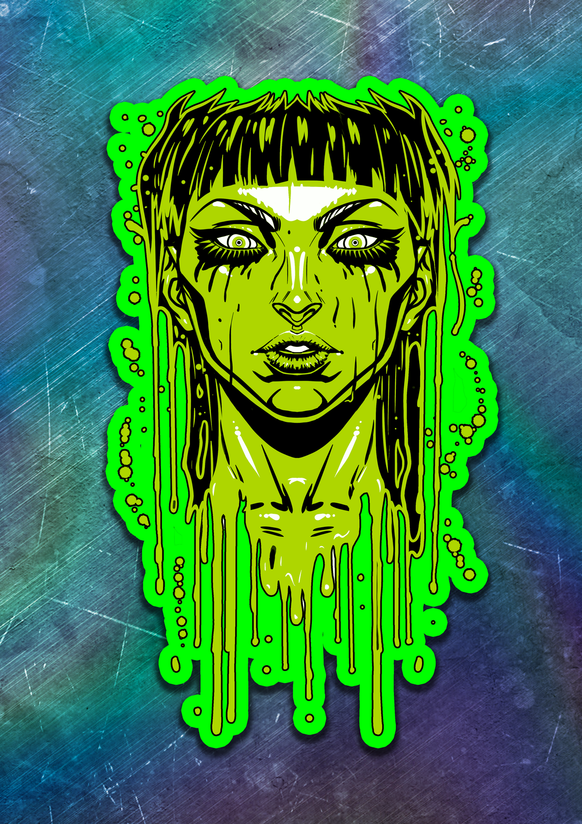 Acid Pour Vinyl Sticker