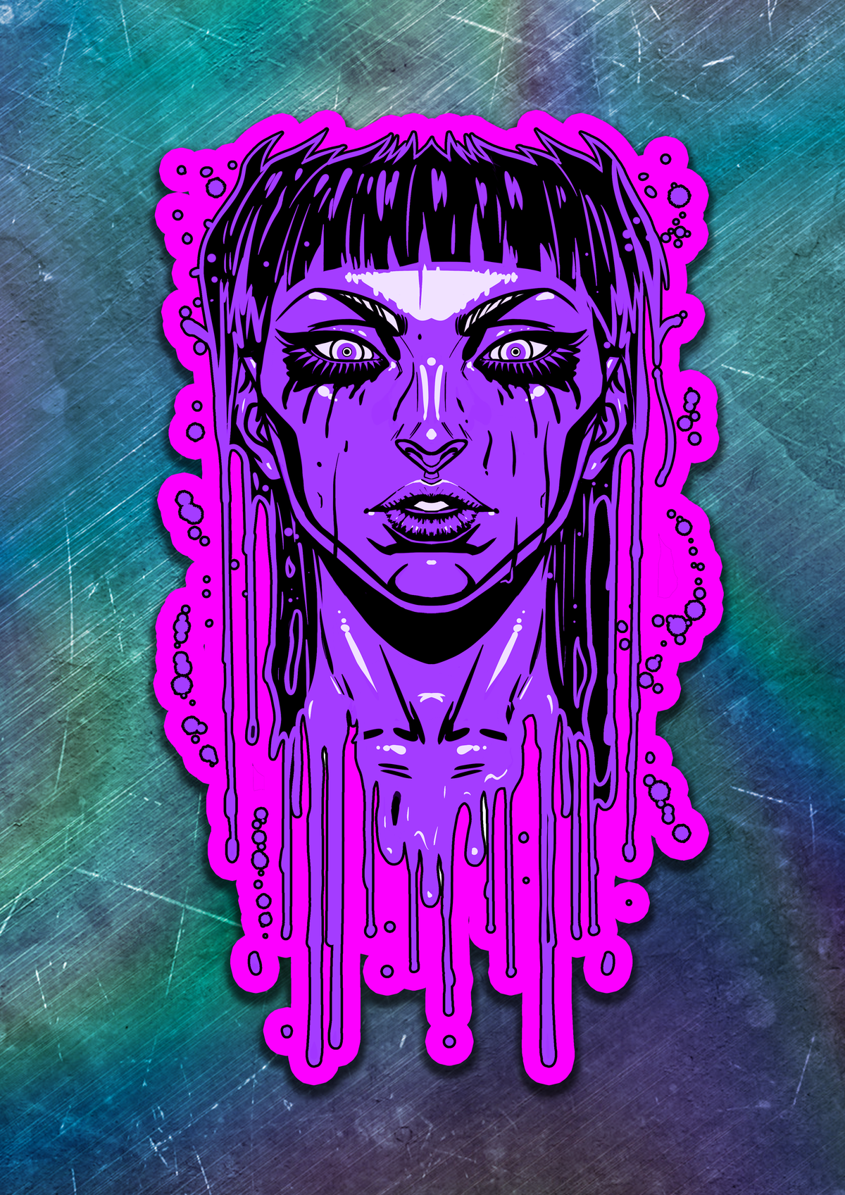 Acid Pour Vinyl Sticker