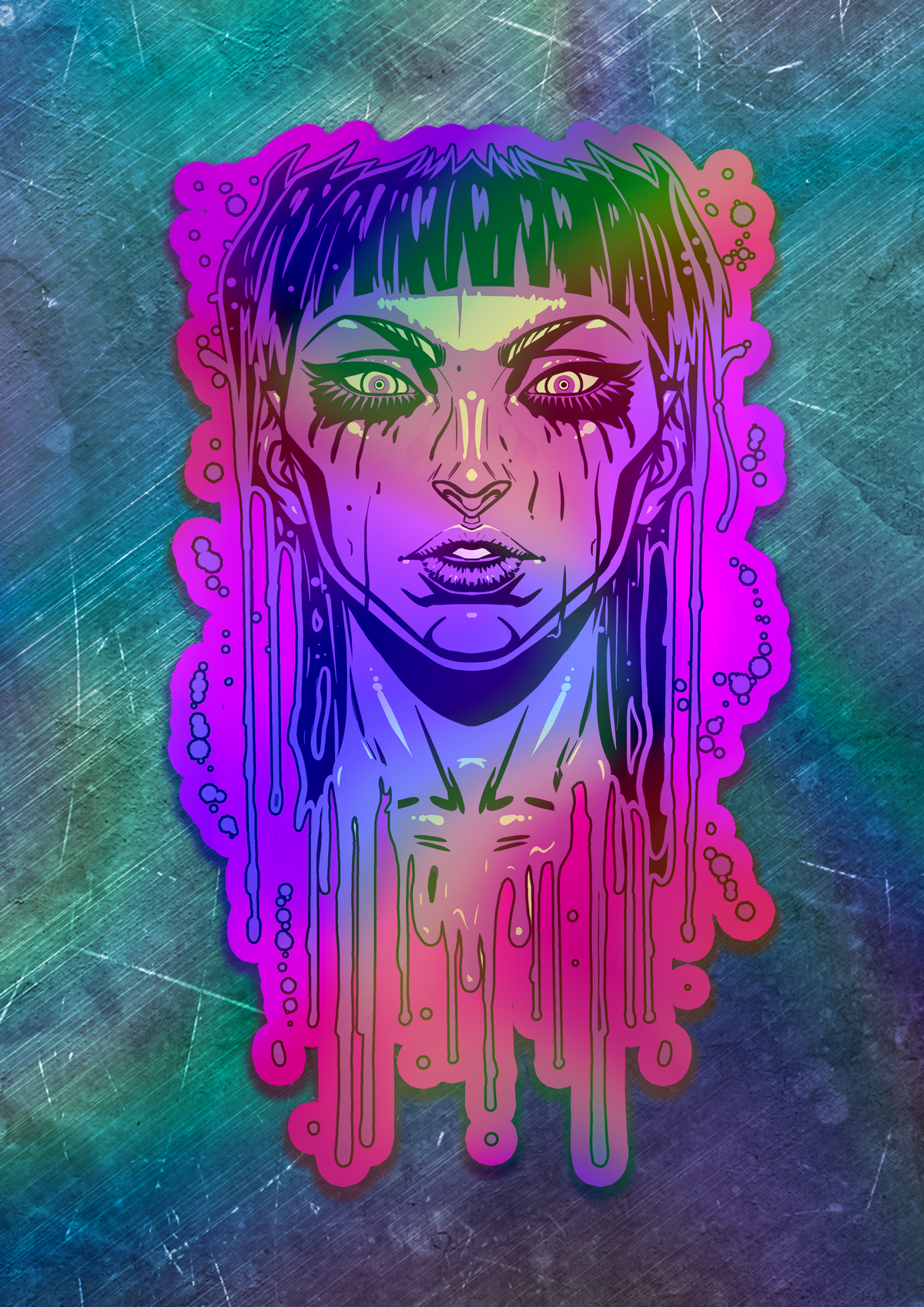 Acid Pour Vinyl Sticker