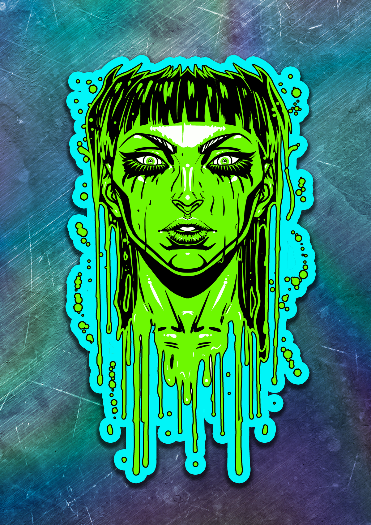 Acid Pour Vinyl Sticker