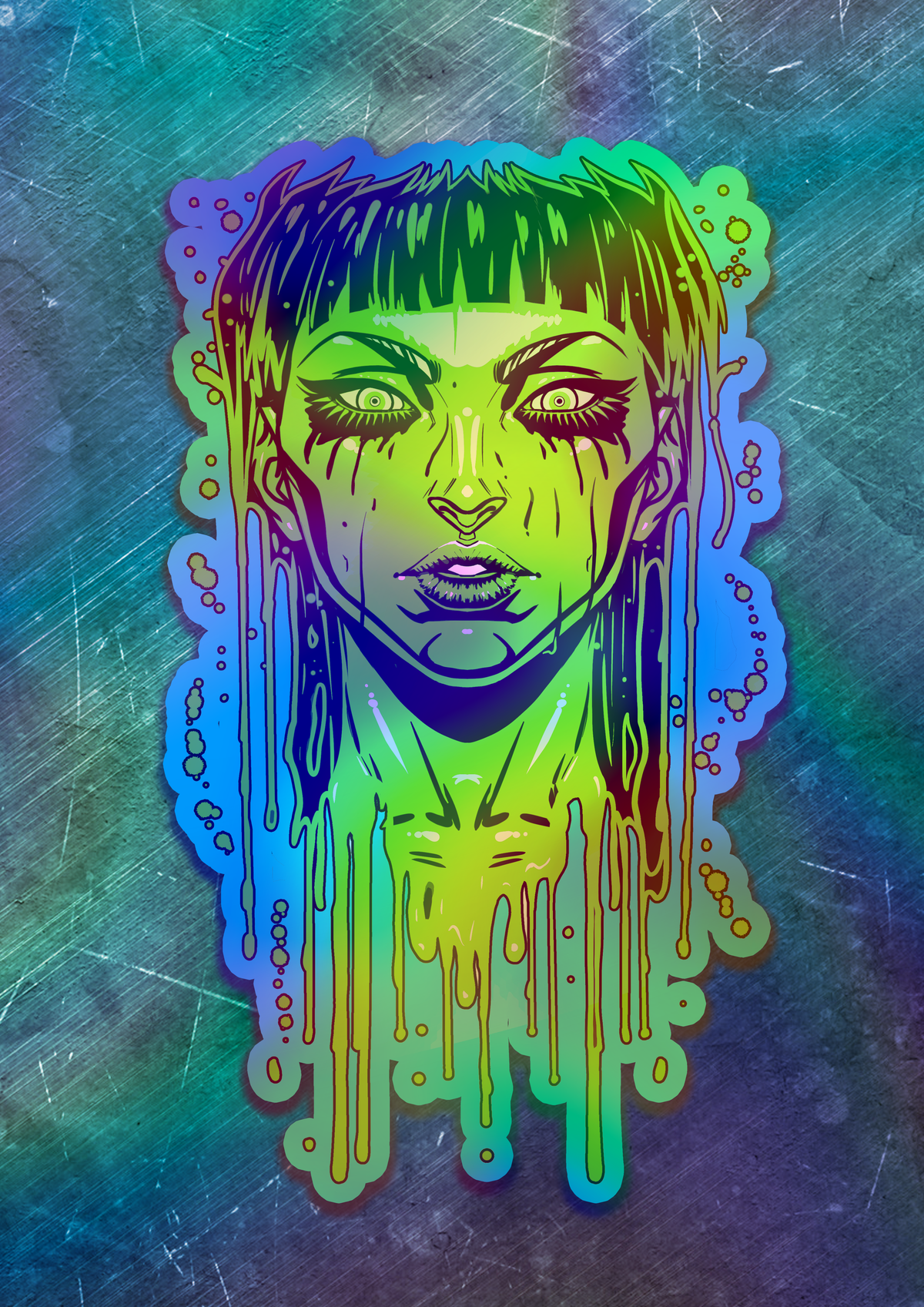 Acid Pour Vinyl Sticker