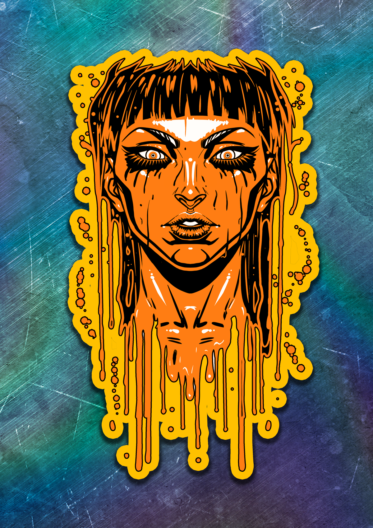 Acid Pour Vinyl Sticker