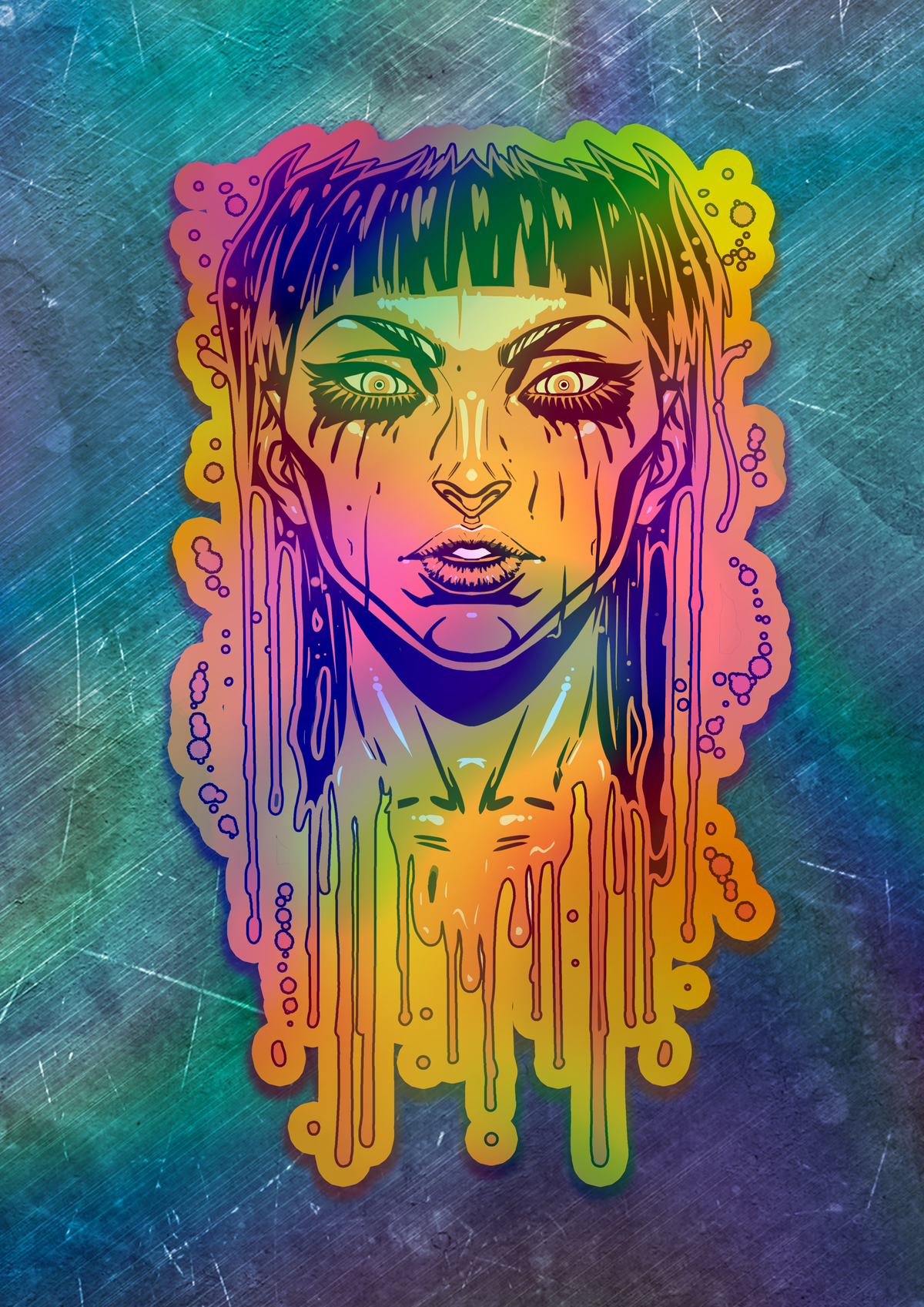Acid Pour Vinyl Sticker
