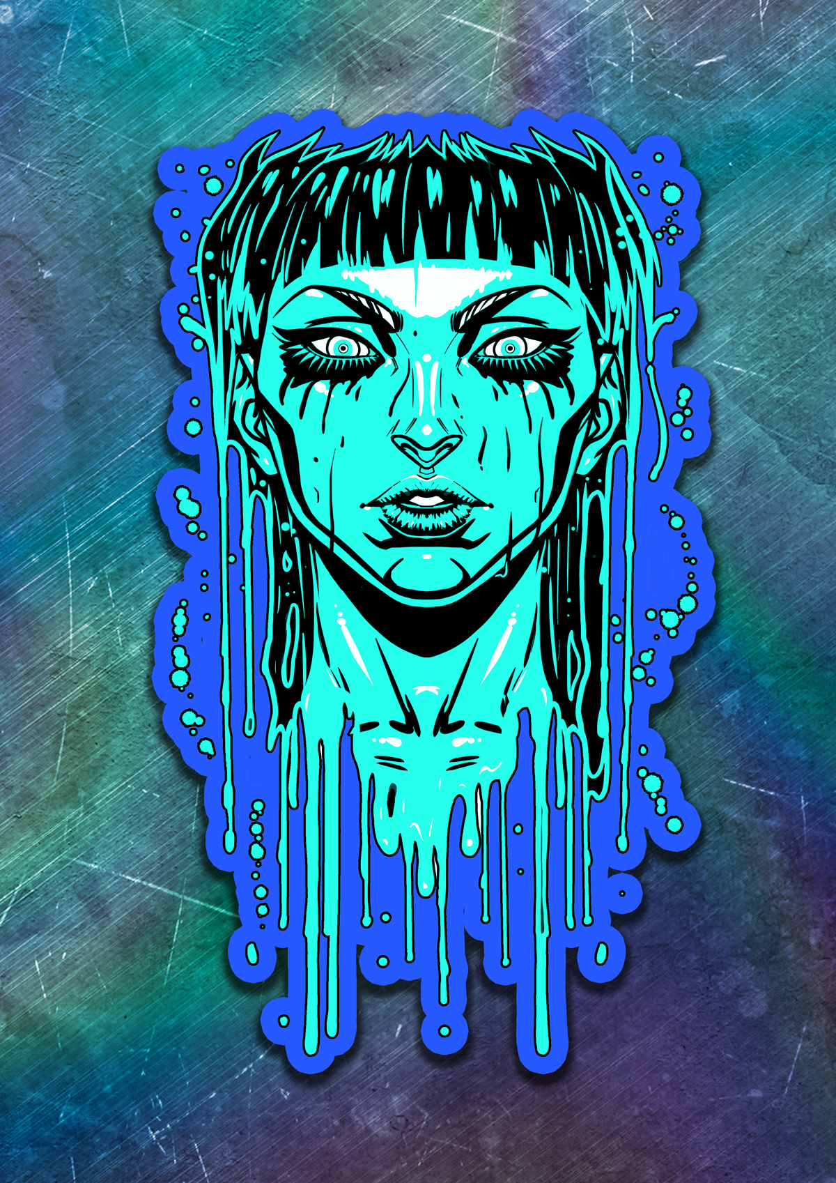 Acid Pour Vinyl Sticker