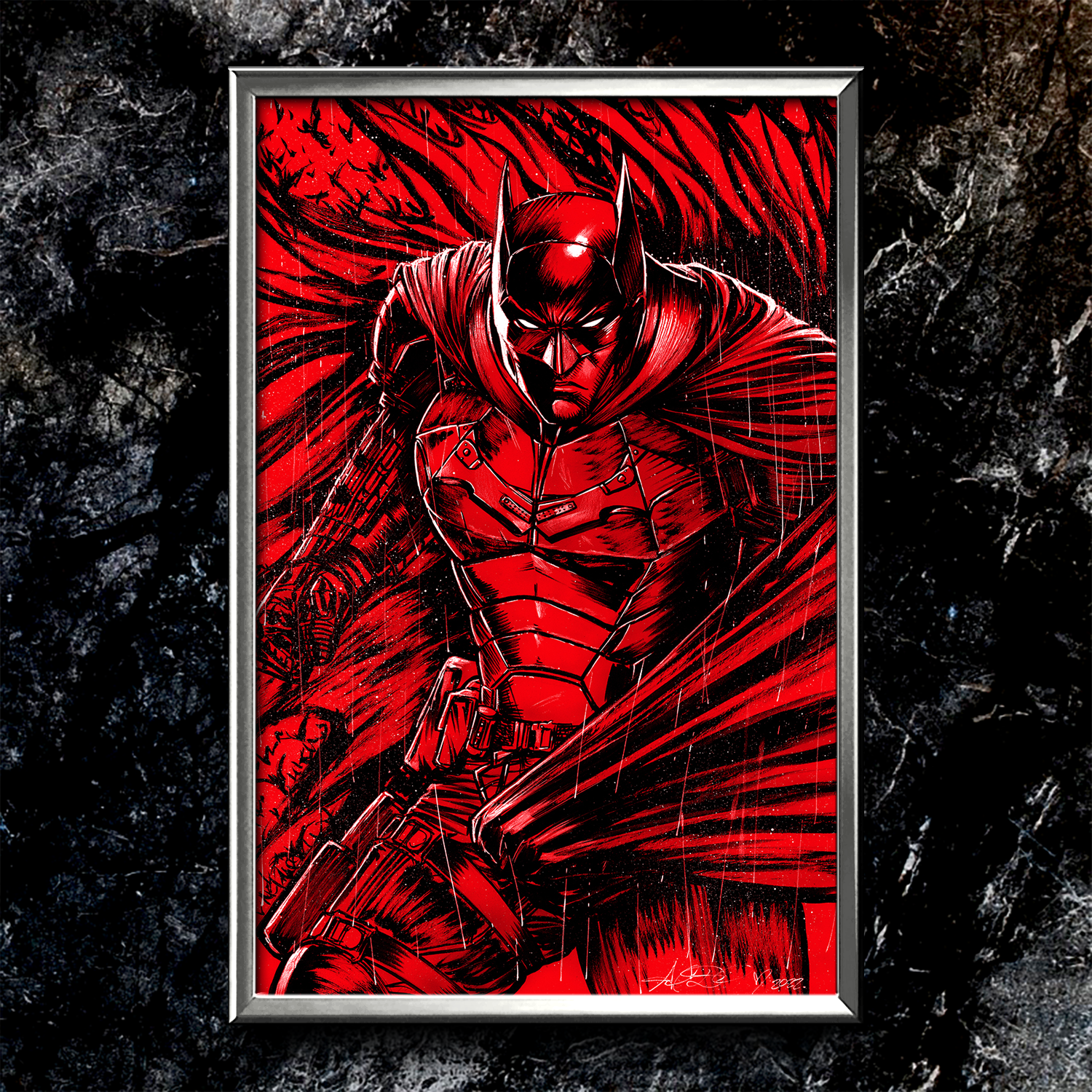 The Batman (Red) Semi-Gloss Art Print