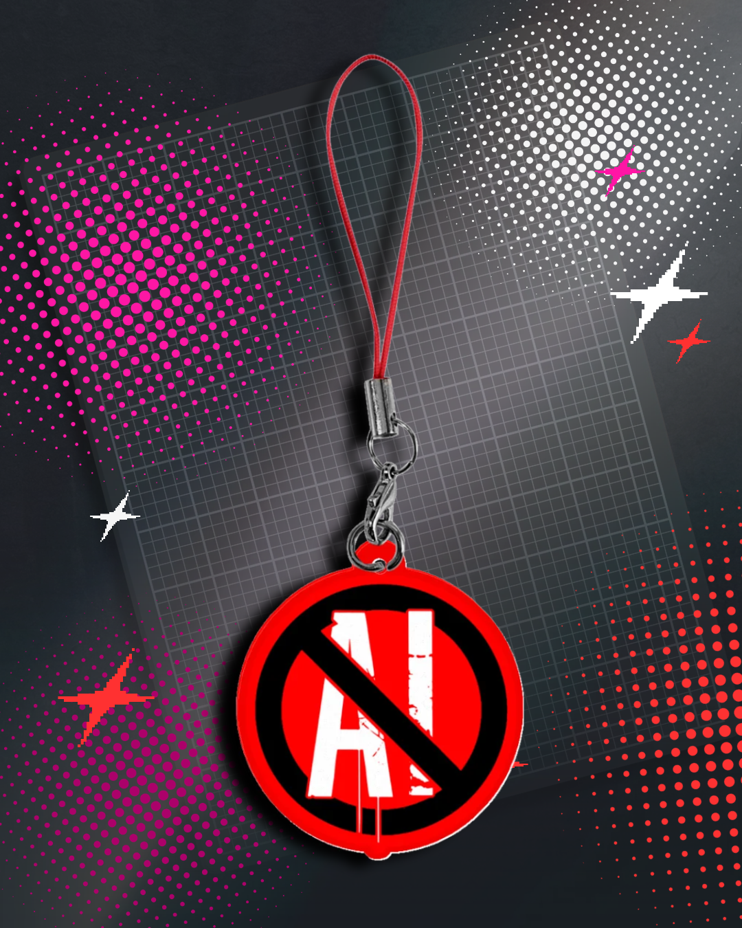 Anti-AI Inverted Acrylic Phone Charm