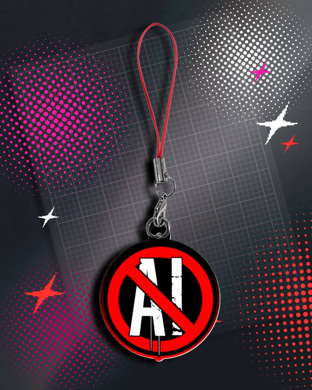 Anti-AI Acrylic Phone Charm