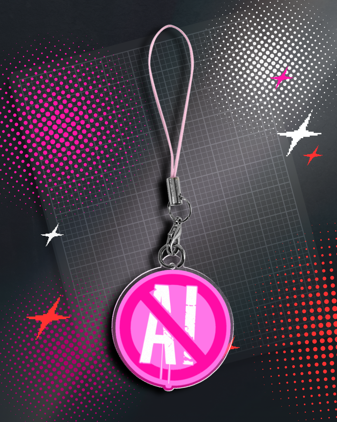 Anti-Ai Bubble Gum Acrylic Phone Charm