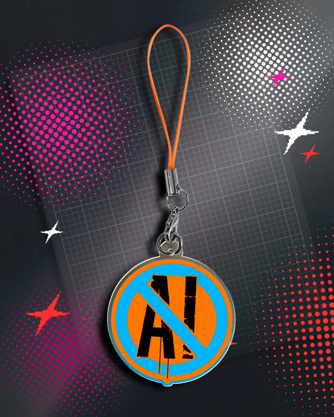 Anti-AI Citrus Splash Acrylic Phone Charm