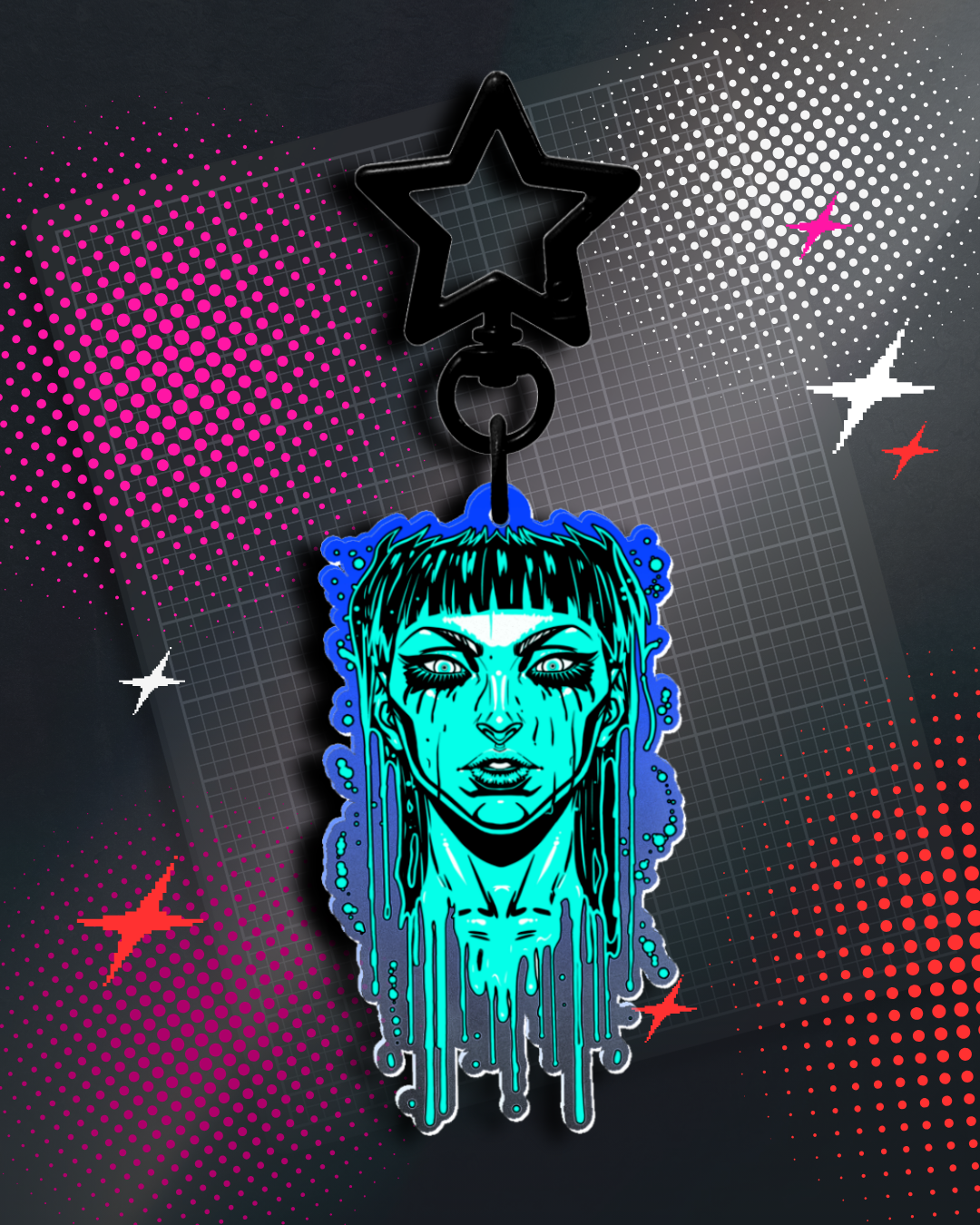 Acid Pour Dew Acrylic Keychain