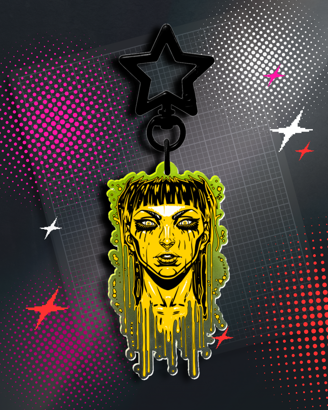 Acid Pour Lemon Acrylic Keychain