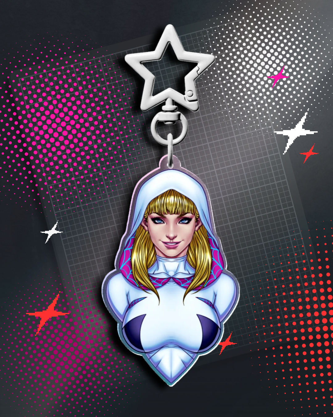 Spider-Gwen Clear Acrylic Keychain
